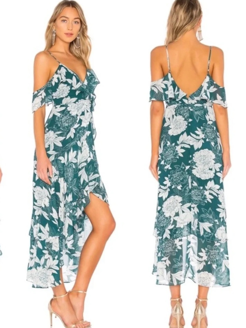 Bardot Garden Party Floral Ruffle Hi-Lo Dress